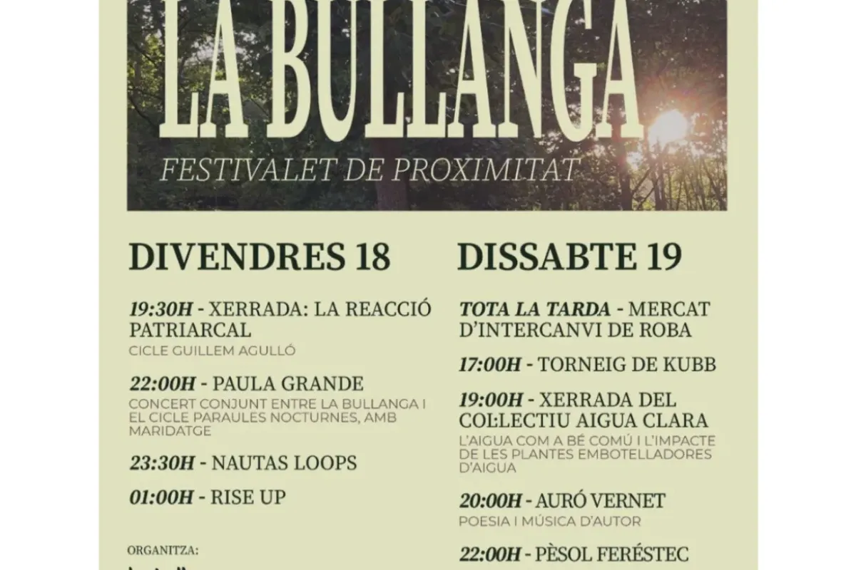 Programació La Bullanga Programació La Bullanga